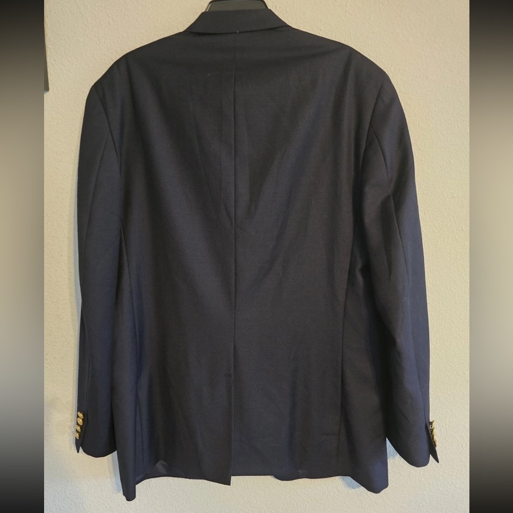 Lauren Ralph Lauren Sports Coat Men 44L Navy Blue Wool Gold Button Career - Picture 12 of 15